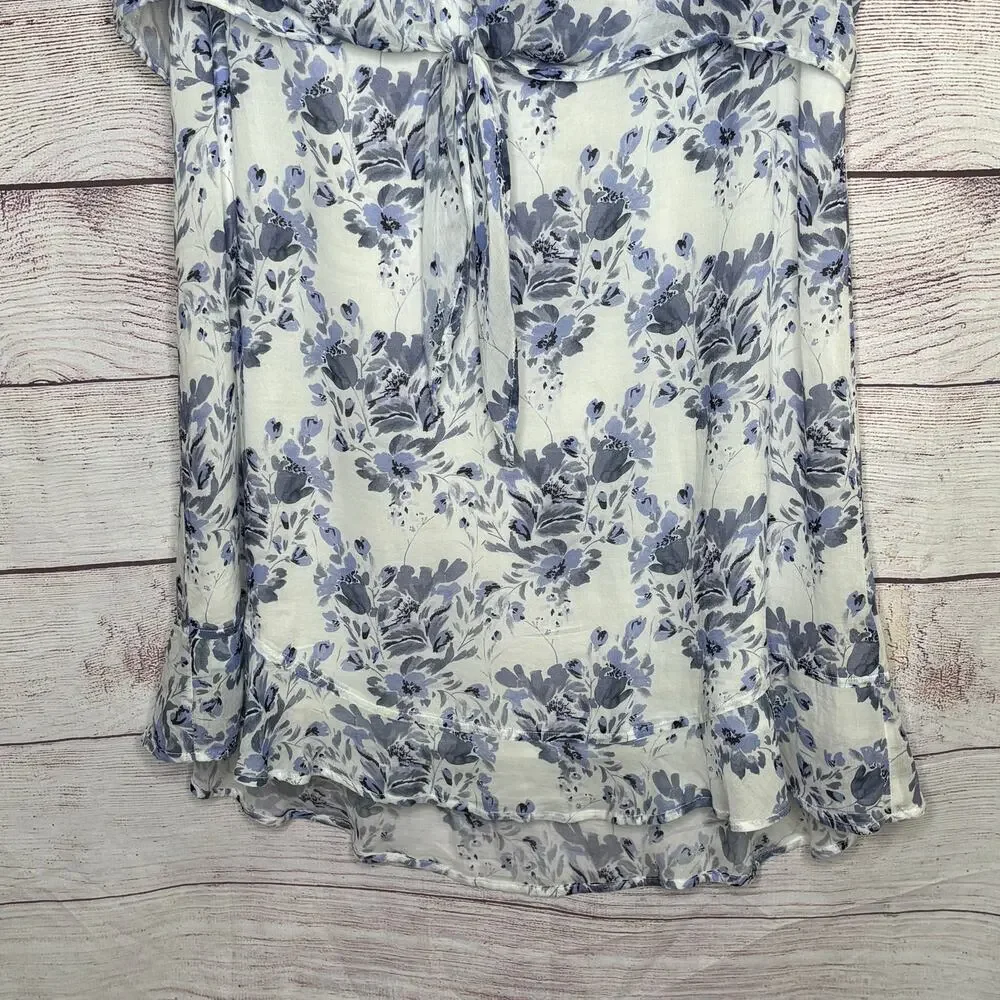 Cloth & Stone Anthropologie Blue Floral Girly Feminine Vivian Tunic Dress XS New